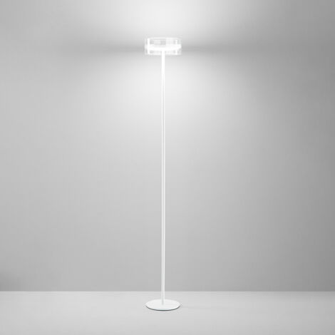 Sospensione Aere 5 luci in alluminio rettangolare colore bianco a LED 14W 5600LM - 3000K diffusore in vetro dimmerabile