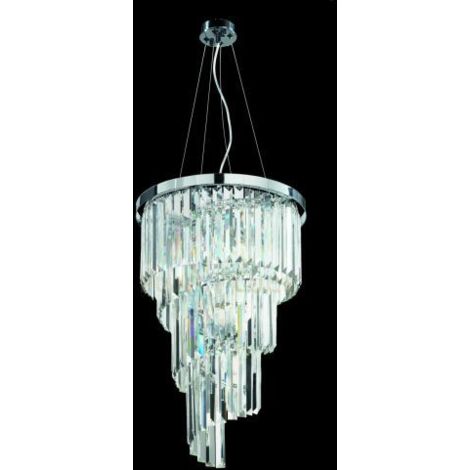 SOSPENSIONE ALEXANDER PICCOLA D.40CM 7 LUCI ATTACCO E14 CROMO E CRISTALLO MOLATO
