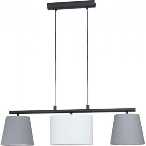 Sospensione Almeida 3Xe14 Paralumi Tessuto Assortiti Multicolor L86 Cm Eglo