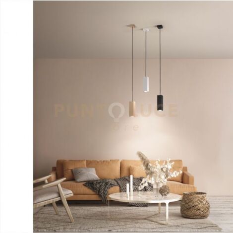 SOSPENSIONE ALOA PICCOLA 1 LUCE ATTACCO GU10 BIANCO H.20CM