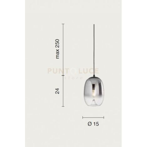 SOSPENSIONE BALU-1, 1 LUCE RAME ATTACCO E27 D.15CM H.24CM