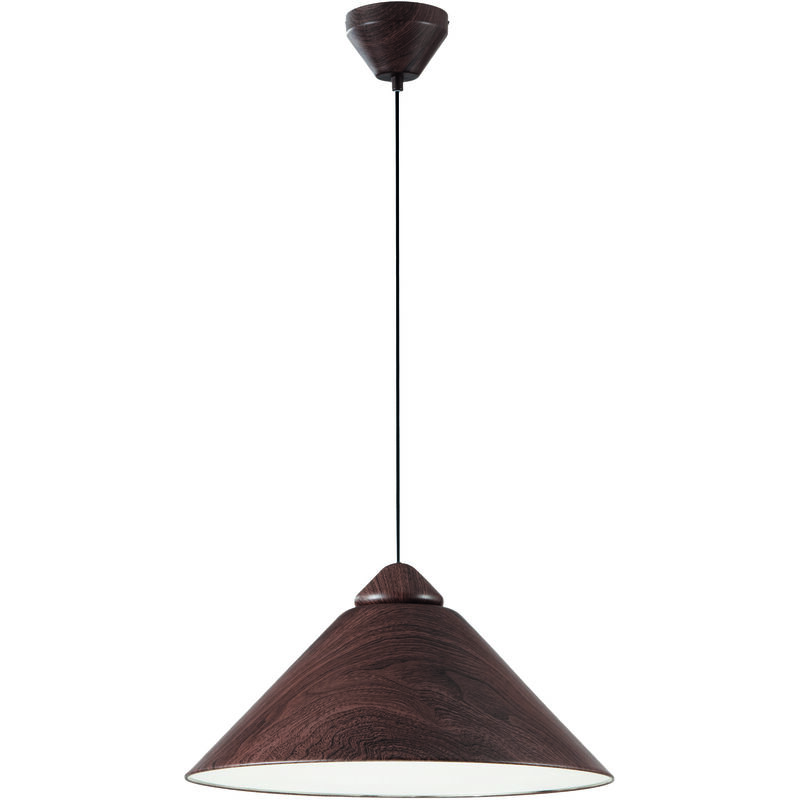 Image of Luce Ambiente E Design - Sospensione bigbang in metallo con diffusore a cono legno - Marrone