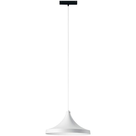 Sospensione binario DAVINCI 48V in alluminio bianco 18W luce calda 3000K 38cm.