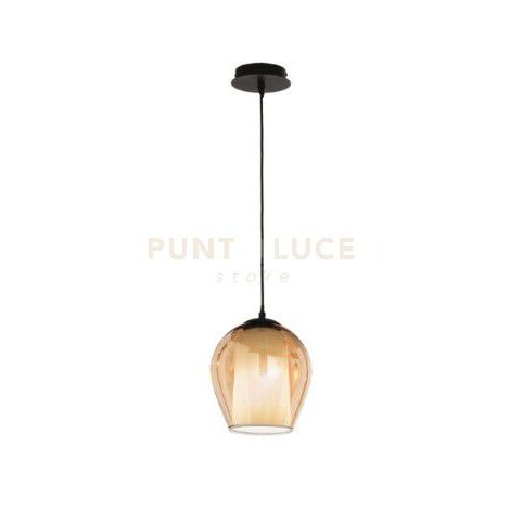 SOSPENSIONE BONNIE 1 VETRO AMBRA 1 LUCE ATTACCO E27 D.20CM H.24CM