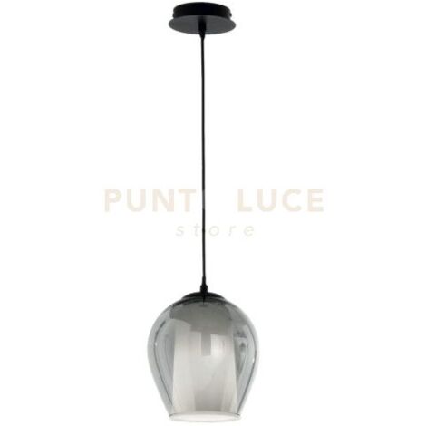 SOSPENSIONE BONNIE 1 VETRO FUME' 1 LUCE ATTACCO E27 D.20CM H.24CM
