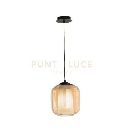 SOSPENSIONE BONNIE 2 VETRO AMBRA 1 LUCE ATTACCO E27 D.22CM H.26CM