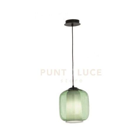 SOSPENSIONE BONNIE 2 VETRO VERDE 1 LUCE ATTACCO E27 D.22CM H.26CM