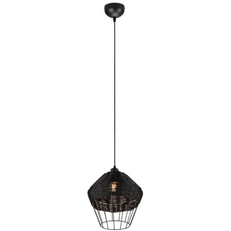 Sospensione BORKA in rattan colore nero opaco R31261902