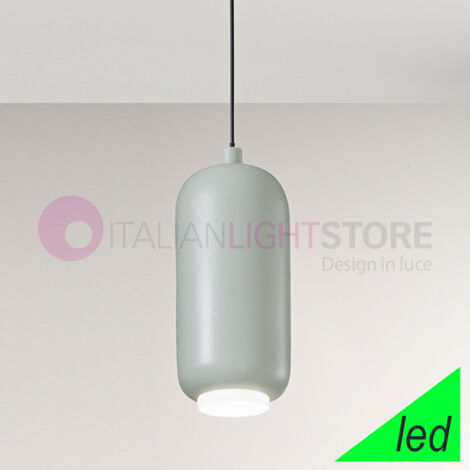 Sospensione BULLET 1 luce LED 9W 492LM 3000K metallo colore salvia d.7,6cm