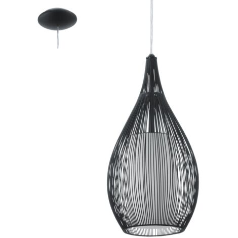 Sospensione camera da letto lampada da soffitto a sospensione illuminazione a cono nero Eglo 92252