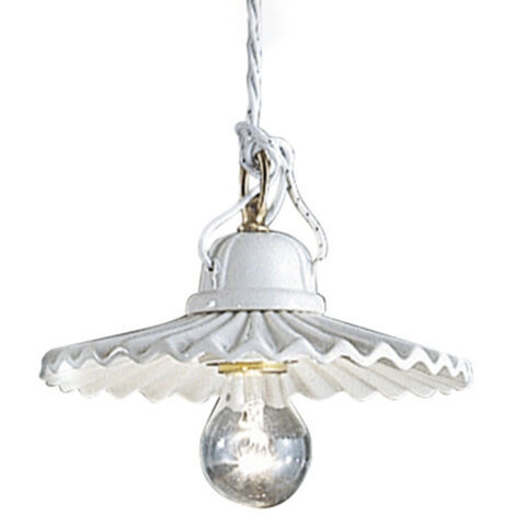 Sospensione Classica L'Aquila Ceramica E Ottone Satinato 1 Luce E27