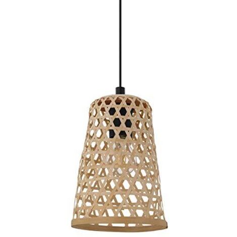 Sospensione CLAVERDON E27 40W Nero e legno