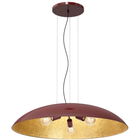 Sospensione Compo Ø100 bordeaux interno oro 3xE27 Luminex