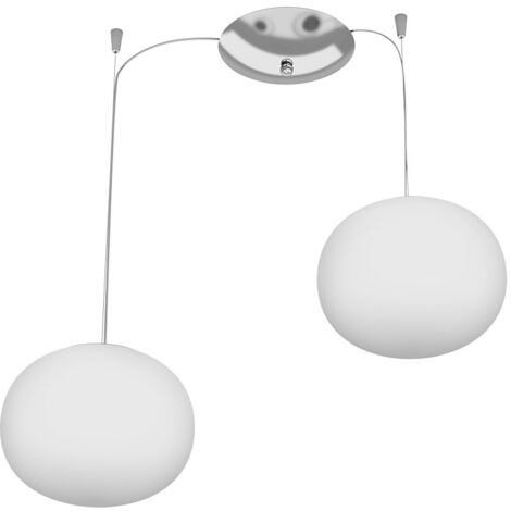 Sospensione Contemp Decentratori Soft Metallo Cromo Vetro Acidato Opaco 2 E14