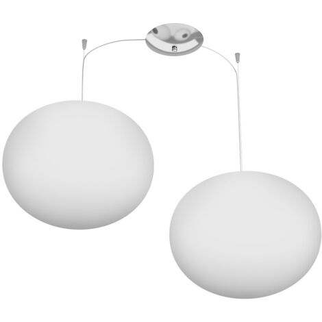Sospensione Contemp Decentratori Soft Metallo Cromo Vetro Opaco 2 Luci E27 35Cm