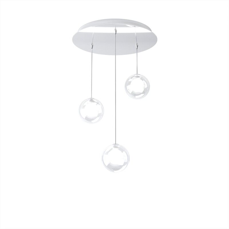 Sospensione Contemp Willow Metallo Cromo Vetro