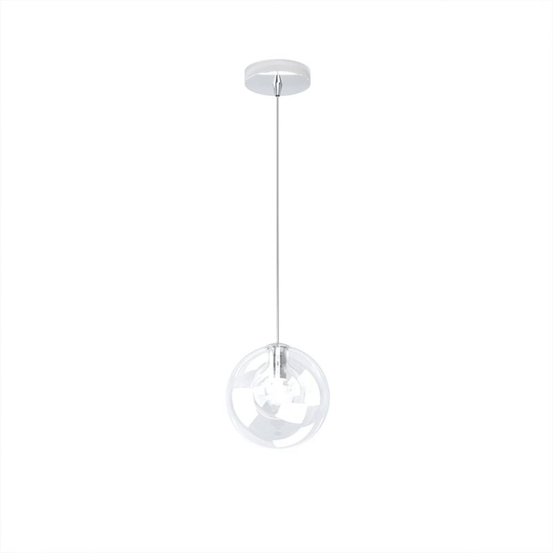 Image of Sospensione Contemp Willow Metallo Cromo Vetro Trasparente 1 Luce G9 - Cromo