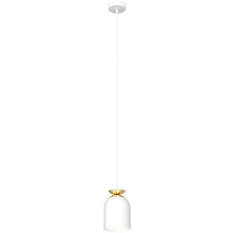Sospensione Contemporanea 1 Luce Bastet In Acciaio Bianco E Oro