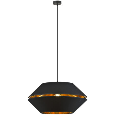 Sospensione Contemporanea 1 Luce Bellerofonte In Metallo Nero E Oro