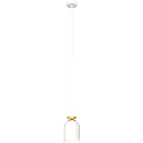 Sospensione Contemporanea 1 Luce Target In Acciaio Bianco E Oro
