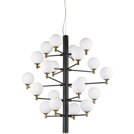 Sospensione Contemporanea Copernico Metallo Nero 20 Luce 3W 3000K Luce Calda