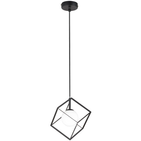 Sospensione Contemporanea Cube Metallo Nero 1 Luce G9
