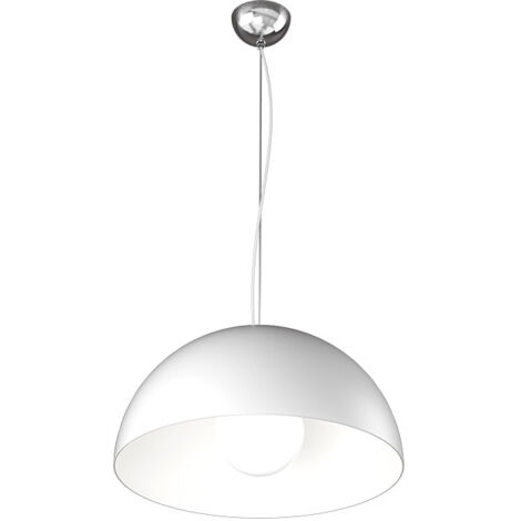 Sospensione Contemporanea Cup Metallo Bianco 1 Luce E27 D.35Cm