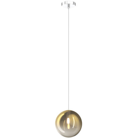 Sospensione Contemporanea Eclipse Metallo Cromo Vetro Oro 1 Luce G9