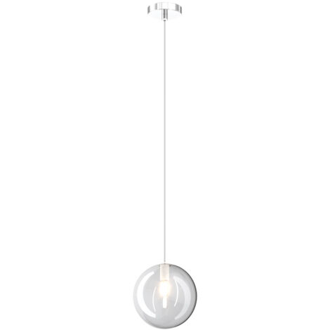 Sospensione Contemporanea Eclipse Metallo Cromo Vetro Trasparente 1 Luce G9