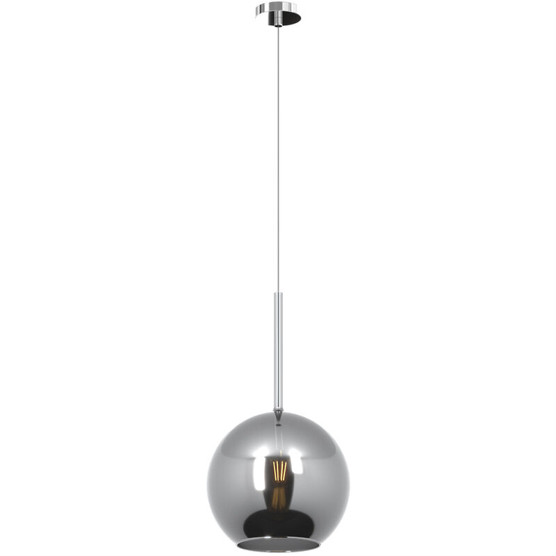 Image of Top-light - Sospensione Contemporanea Future Metallo Cromo Vetro Cromo 1 Luce E27 D.25Cm - Cromo