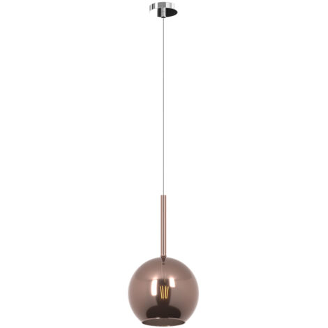 Sospensione Contemporanea Future Metallo Cromo Vetro Rame 1 Luce E27 D.20Cm