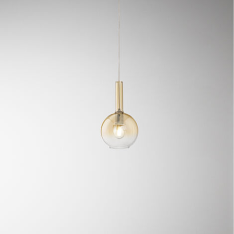 Sospensione Contemporanea Lollipop Vetro Ambra 1 Luce E27 Ip20 D20