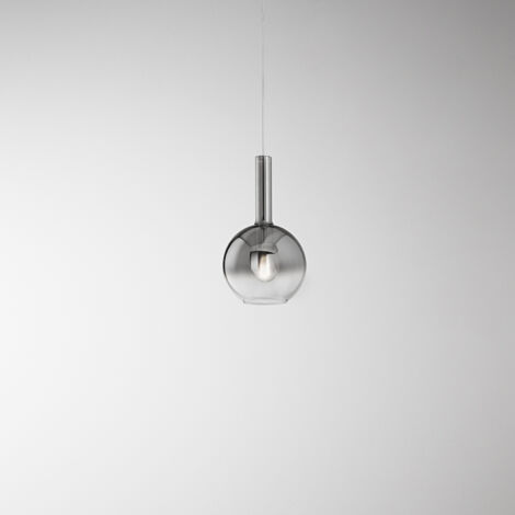 Sospensione Contemporanea Lollipop Vetro Fumè 1 Luce E27 Ip20 D20