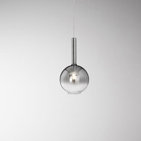 Sospensione Contemporanea Lollipop Vetro Fumè 1 Luce E27 Ip20 D25