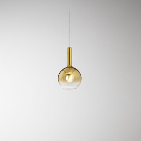 Sospensione Contemporanea Lollipop Vetro Oro 1 Luce E27 Ip20 D20