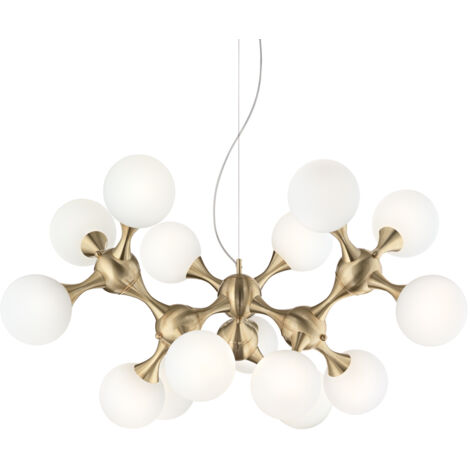 Sospensione Contemporanea Nodi Metallo Ottone 15 Luci E14