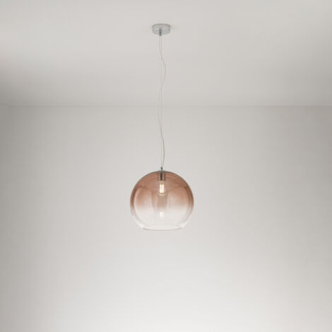 Sospensione Contemporanea Planet Vetro Marrone 1 Luce E27 Ip20 D35