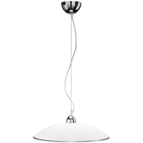 Sospensione Contemporanea Skirt Metallo Vetro Bianco 1 Luce E27 Ip20 D45