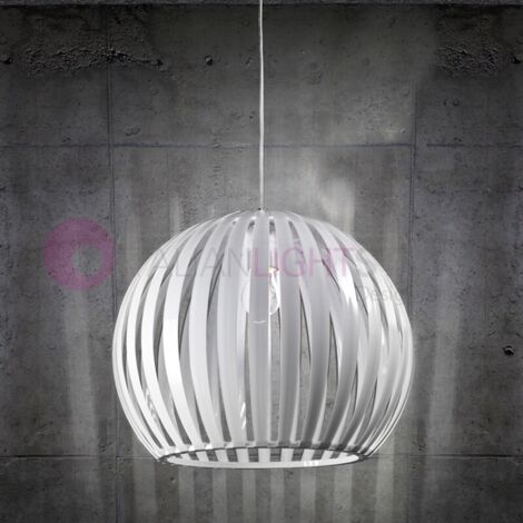 Sospensione Contemporanea Slice Metallo Cromo Acrilico Bianco 1 Luce E27 D40