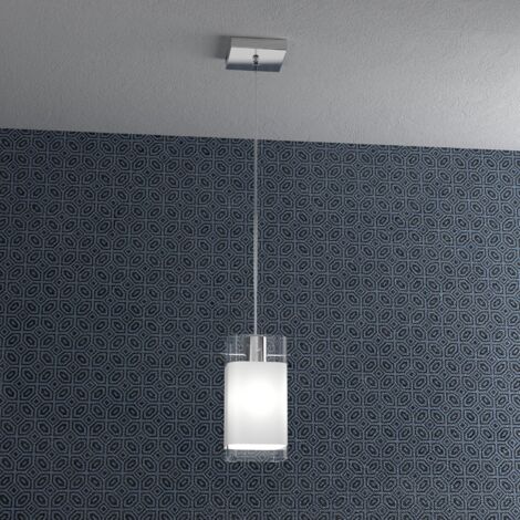 Sospensione Contemporanea Wild Metallo Cromo Vetro Satinato 1 Luce E27