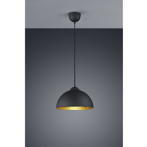 Sospensione Cupola Jimmy 1xE27 Nero E Oro Ø31 cm Trio Lighting