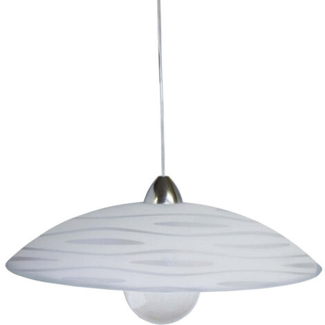 Sospensione D50 1xE27 Montatura Cromo-Trasparente Vetro Lastra Bianco Marea E-Energy Fulvia