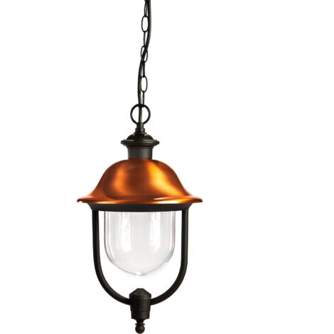 Sospensione da esterno Green Light calliope ip44 e27 nera - rame