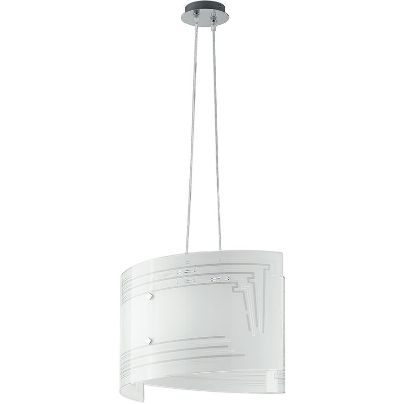 Image of Luce Ambiente E Design - Plafoniera concept Bianco in Vetro 2xE27 130x45x35,5cm. - Bianco