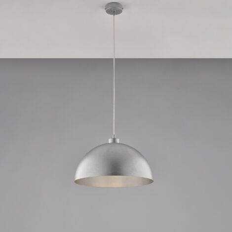 Sospensione diametro 35 ferro in laccato bianco con decorazione argento antico con cavo elettrico regolabile 1 luce H.21 - MAX 121 - Ø35