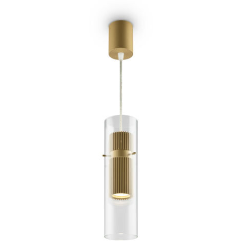 SOSPENSIONE DYNAMICS ARMATURA ORO CON 1 DIFFUSORE IN VETRO