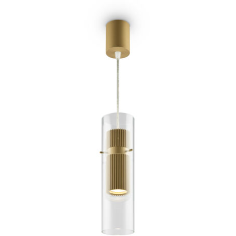 SOSPENSIONE DYNAMICS ARMATURA ORO CON 1 DIFFUSORE IN VETRO