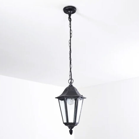 Sospensione Esterno Riley Alluminio Nero 1 Luce E27 Ip44