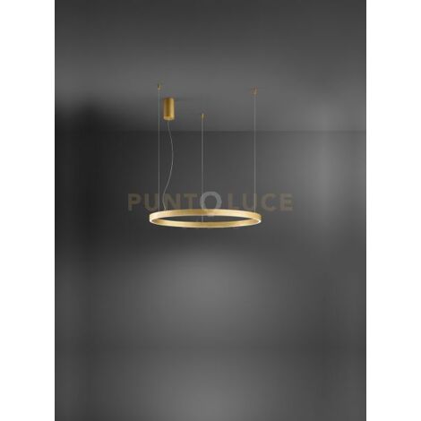 Sospensione Etere in metallo e alluminio oro a LED 72W 5040Lm 3000K diffusori in silicone dimmerabile d.81cm