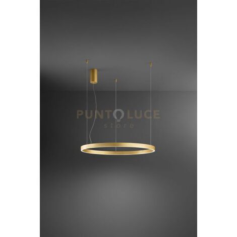 Sospensione Etere in metallo e alluminio oro a LED  87W 6090Lm 3000K diffusori in silicone dimmerabile d.100cm